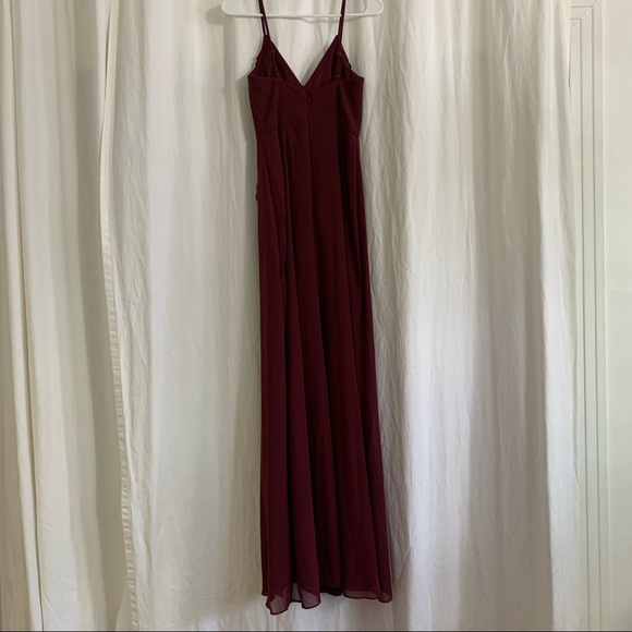 Ruffle Spaghetti Strap Chiffon Dress w/Slit - Sz 0 - Picture 9 of 13